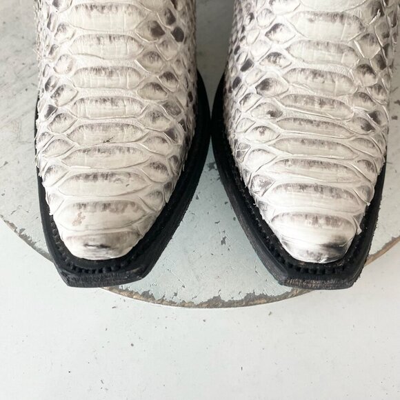 Lane VICKSON Womens Cowboy Bootie 7 SnakeSkin Black Western Cowgirl Short Boots - Picture 6 of 11